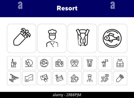 Icône de ligne de station définie Illustration de Vecteur