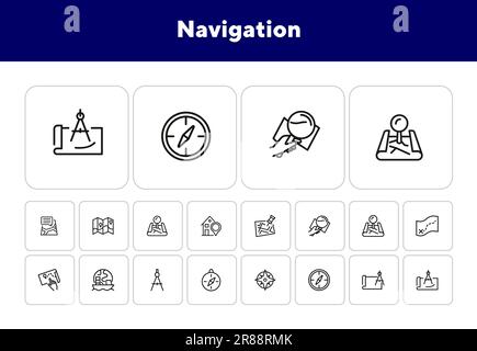 Icône de ligne de navigation définie Illustration de Vecteur