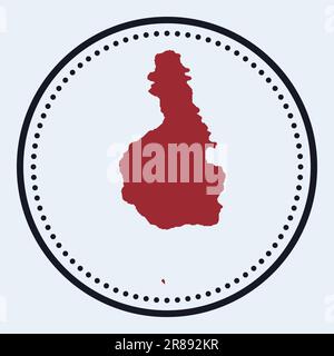 Timbre rond Tioman Island. Logo rond avec carte et titre. Badge minimaliste élégant Tioman Island avec carte. Illustration vectorielle. Illustration de Vecteur