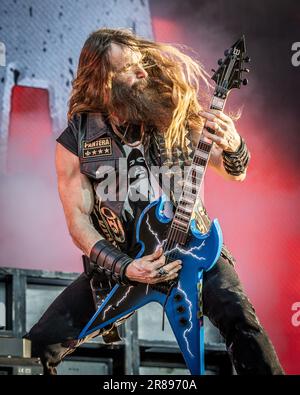 Zakk Wylde jouant avec Pantera en direct au Festival de rock de Suède 2023 Banque D'Images