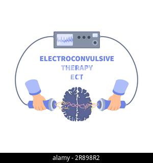 Thérapie électroconvulsive ECT pour le traitement de la dépression sévère Illustration de Vecteur