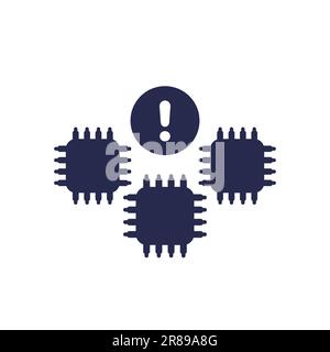 icône de pénurie de fournitures microchip avec puces Illustration de Vecteur