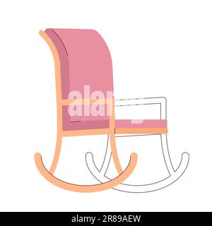 Chaise à bascule semi-plate à motif vectoriel de couleur Illustration de Vecteur