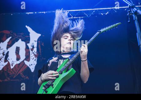 Copenhague, Danemark. 14th, juin 2023. Le groupe britannique metalcore Heriot joue un concert lors du festival danois du métal lourd Copenhell 2023 à Copenhague. (Crédit photo: Gonzales photo - Peter Troest). Banque D'Images