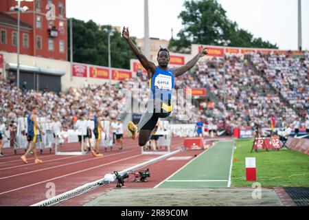 Tajay Gayle, de la Jamaïque, participe au long saut masculin aux Jeux Bislett d’Oslo, à la Ligue des diamants de Wanda, au stade Bislett, à Oslo, en Norvège, le 15th juin Banque D'Images