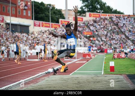 Tajay Gayle, de la Jamaïque, participe au long saut masculin aux Jeux Bislett d’Oslo, à la Ligue des diamants de Wanda, au stade Bislett, à Oslo, en Norvège, le 15th juin Banque D'Images