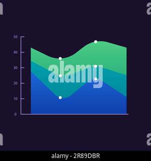 Modèle de graphique infographique multi-couches pour thème sombre Illustration de Vecteur