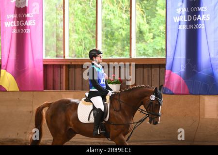 Berlin, Allemagne. 20th juin 2023. Berlin, Allemagne, 20 juin 2023: Cornelius Geitner d'Allemagne Jeux Olympiques spéciaux Jeux mondiaux Berlin 2023 - dressage - Olympiapark. (Ryan Sleiman/SPP) crédit: SPP Sport Press photo. /Alamy Live News Banque D'Images