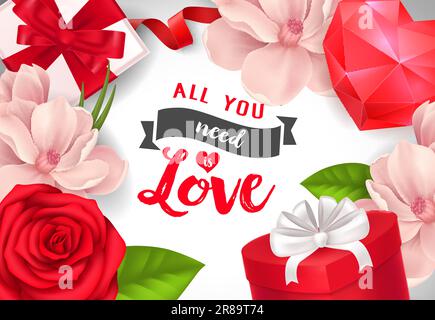 Tout ce dont vous avez besoin est Love Poster Design Illustration de Vecteur