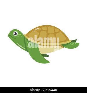 Mignon dessin animé de tortue. Illustration vectorielle Illustration de Vecteur