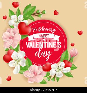 Lettres de Saint-Valentin aux coeurs rouges Illustration de Vecteur