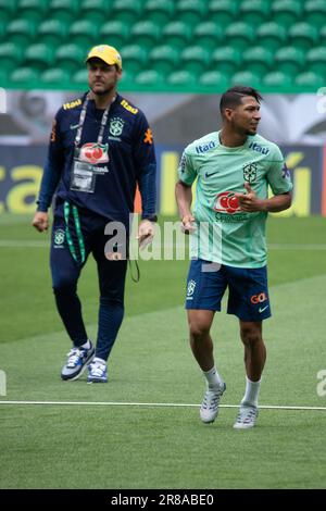 Lisbonne, Portugal. 19th juin 2023. LISBONNE, PORTUGAL - JUIN 19: Rony du Brésil en action pendant la formation officielle du Brésil avant le match de football contre le Sénégal à Estadio José Alvalade.(photo de Sergio Mendes/PxImages) crédit: PX Images/Alay Live News Banque D'Images