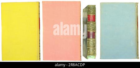 Vieux livres isolés sur fond blanc, éducation, lecture, concept de connaissances, éléments de conception Banque D'Images