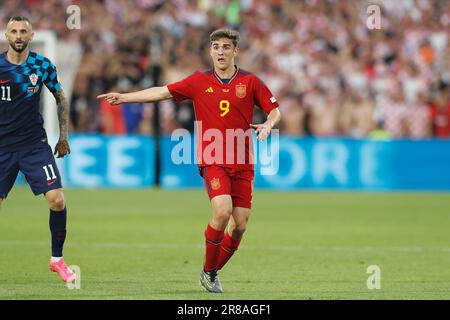 Rotterdam, pays-Bas. 18th juin 2023. GAVI (ESP) football : finale de la Ligue des Nations de l'UEFA entre la Croatie 0 (PK 4-5) 0 Espagne au Stadion Feijenoord 'de Kuip' à Rotterdam, pays-Bas . Crédit: Mutsu Kawamori/AFLO/Alay Live News Banque D'Images