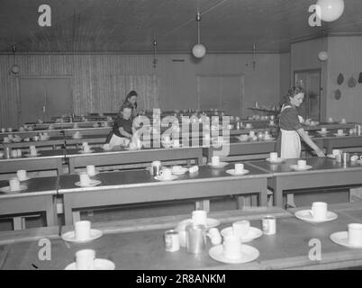 Réel 18-1947: Avant-poste norvégien SvalbardNorvégien dans l'océan Arctique actuellement en visite à Longyearbyen à Svalbard et donnant aux lecteurs un goût de la vie comme mineur ou trappeur. Photo : Th. Skotaam / Aktuell / NTB ***PHOTO NON TRAITÉE*** Banque D'Images