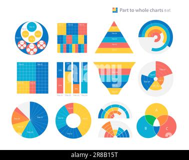 Ensemble de modèles de conception de graphiques infographiques complets Illustration de Vecteur