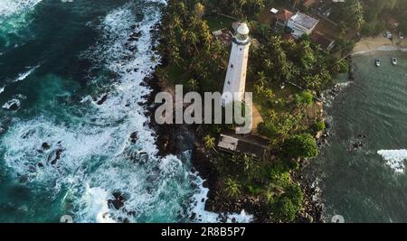 Vue aérienne du phare de Dondra au Sri Lanka Banque D'Images