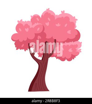 Illustration vectorielle d'arbre rose Illustration de Vecteur