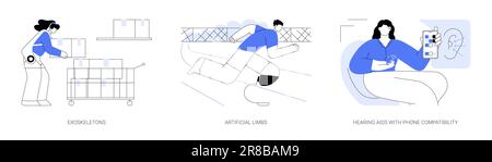 Illustrations vectorielles abstraites de concept d'augmentation humaine. Illustration de Vecteur