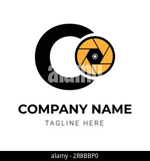 Modèle de conception du logo de l'appareil photo abstrait Illustration de Vecteur
