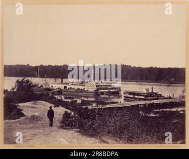 Medical Supply Boat, Appomattox Landing, Virginie, du Carnet de croquis de la Guerre civile 1865 de Gardner, publié en 1865 par John Reekie, actif en 1860s Banque D'Images
