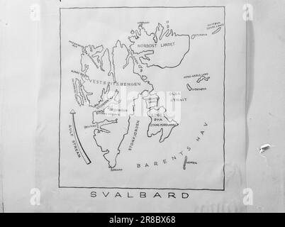 Réel 18-1947: Avant-poste norvégien SvalbardNorvégien dans l'océan Arctique actuellement en visite à Longyearbyen à Svalbard et donnant aux lecteurs un goût de la vie comme mineur ou trappeur. Photo : Th. Skotaam / Aktuell / NTB ***PHOTO NON TRAITÉE*** Banque D'Images