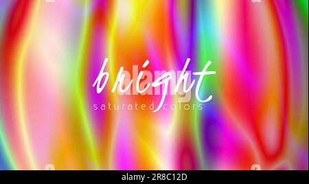 Colorations rippées colorées saturées très brillantes. Arrière-plan coloré avec effet fluorescent. Motif graphique vectoriel irisé Illustration de Vecteur