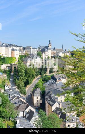 Quartier Grund du chemin de la Corniche, quartier Grund, ville de Luxembourg, Luxembourg Banque D'Images