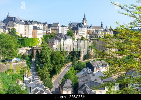 Quartier Grund du chemin de la Corniche, quartier Grund, ville de Luxembourg, Luxembourg Banque D'Images