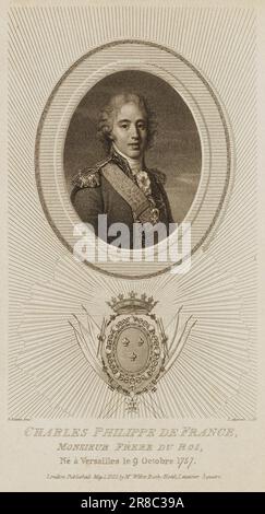 Charles Philippe de France n.d. par Luigi Schiavonetti, Italien, né Bassano, Italie 1765-mort Londres, Angleterre 1810 Banque D'Images