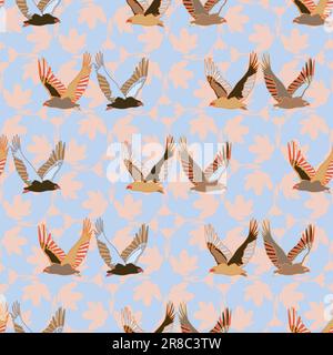 Motif sans coutures aigles. Illustration du vecteur Aigle Bateleur. Pour l'impression, le textile, la décoration, la mode, la surface, design graphique. Illustration de Vecteur