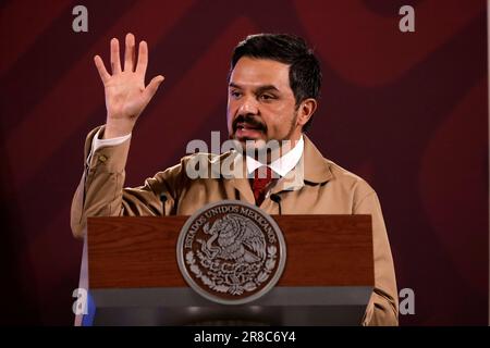 Mexico, Mexique. 20th juin 2023. Le directeur de l'Institut mexicain de la sécurité sociale, Zoe Robledo, à la conférence de presse du Palais national de Mexico. Sur 20 juin 2023 à Mexico, Mexique (Credit image: © Luis Barron/eyepix via ZUMA Press Wire) USAGE ÉDITORIAL SEULEMENT! Non destiné À un usage commercial ! Banque D'Images