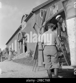 Réel 22-1950: Première de district au théâtre national. Le Théâtre national en tournée à Bø dans le TÉMARQUE avec la pièce 'Stormberget'.Foro: Sverre A. Børretzen / Aktuell ***photo non traitée*** Banque D'Images