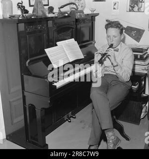 Actuel 33-7-1960: Compositeur au 14 Trond Kverno, 14 ans, a appris avec Knut Nystedt, et compose de la musique. Photo: Ivar Aaserud / Aktuell / NTB ***PHOTO NON TRAITÉE*** Banque D'Images