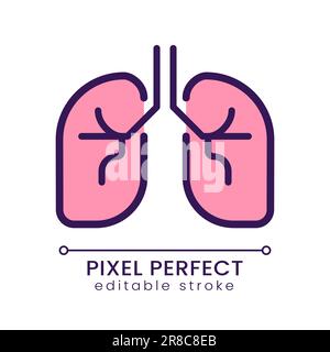 Human poumons pixel Perfect icône de couleur RVB Illustration de Vecteur