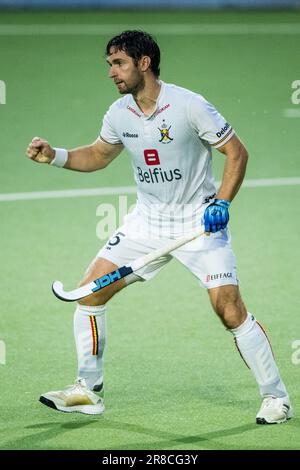 Anvers, Belgique. 20th juin 2023. Le joueur belge Loick Luypaert célèbre après avoir marqué un match de hockey entre l'équipe nationale belge Red Lions et l'Australie, match 7/12 dans la phase de groupe de la Ligue Pro FIH 2023, mardi 20 juin 2023 à Anvers. BELGA PHOTO JASPER JACOBS crédit: Belga News Agency/Alay Live News Banque D'Images