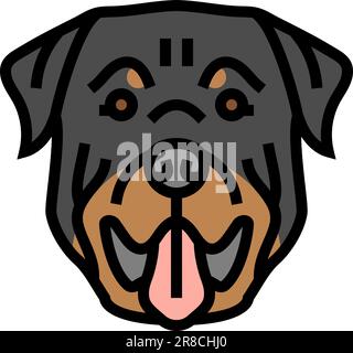 rottweiler chien chiot animal de compagnie couleur icône vecteur illustration Illustration de Vecteur