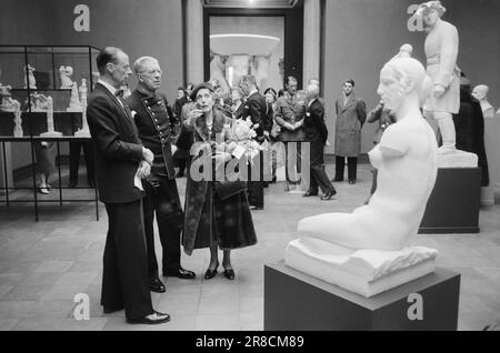 Courant 15-2-1960: Majestés rencontrer un couple royal suédois vital lors d'une visite réussie en Norvège. Photo: Sverre A. Børretzen / Aage Storløkken / Aktuell / NTB ***PHOTO NON TRAITÉE*** Banque D'Images