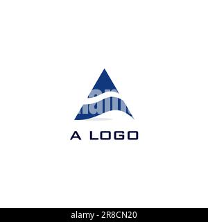 Un logo abstrait simple. Logo lettre A Wave Illustration de Vecteur