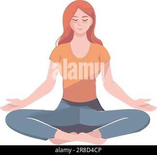 femmes en position lotus pratiquant le yoga Illustration de Vecteur