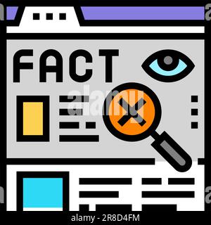 illustration vectorielle de l'icône de couleur du support d'informations de contrôle des faits Illustration de Vecteur