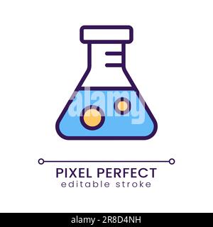 Icône de couleur RVB Perfect pixel de flacon conique Illustration de Vecteur