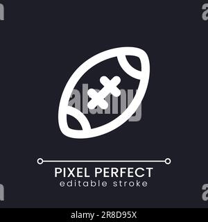 American football pixel Perfect White Linear ui icône pour thème sombre Illustration de Vecteur