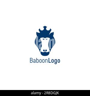 Conception de logo Baboon. Vecteur de logo de visage de singe Illustration de Vecteur