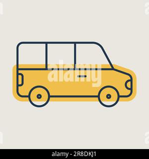 Navette aéroport, icône représentant un vecteur de navette. Symbole graphique pour le site Web et les applications de voyage et de tourisme, design, logo, application, interface utilisateur Illustration de Vecteur