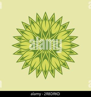 fleur de mandala avec illustration vectorielle de style naturel Illustration de Vecteur