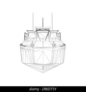 Icône de déformation filaire. Navires militaires et navires de guerre. images vectorielles isolées. Vecteur filaire du navire militaire. Modèle de véhicule militaire vecteur iso Illustration de Vecteur