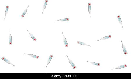 Modèle sans fin d'objets médicaux scientifiques médicaux de thermomètres numériques modernes pour mesurer la température sur un fond blanc. Vecteur Illustration de Vecteur