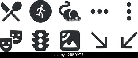 Ensemble de 10 icônes cartes. Un ensemble d'icônes vectorielles. tendance moderne dans le style. Jeu de symboles linéaires. Grande icône d'interface utilisateur dans un design plat. INTERFACE UTILISATEUR UX Illustration de Vecteur