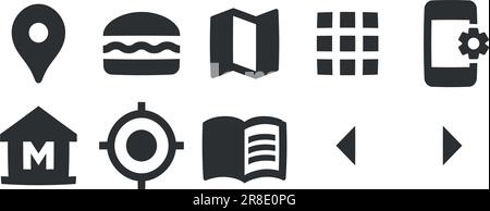 Ensemble de 10 icônes cartes. Icônes de lignes fines modernes. Ensemble simple. Icônes linéaires définies. Ensemble d'icônes de l'interface utilisateur. Illustration vectorielle Illustration de Vecteur